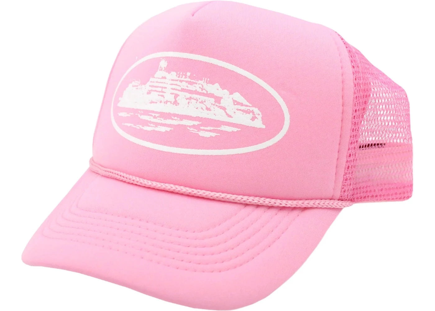 CORTEIZ PINK WHITE TRUCKER HAT