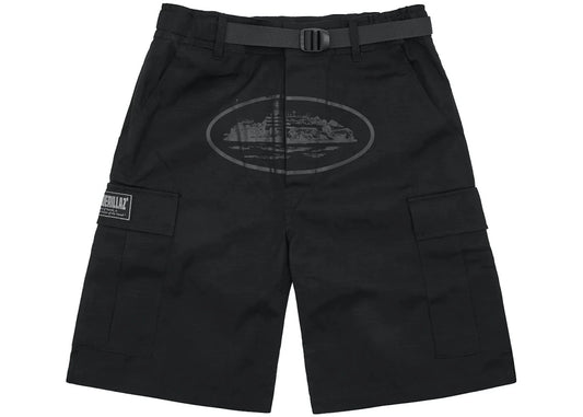 CORTEIZ ALCATRAZ CARGO SHORTS TRIPLE BLACK