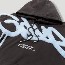 Geedup Handstyle Hoodie "Graphite/Pale Blue"